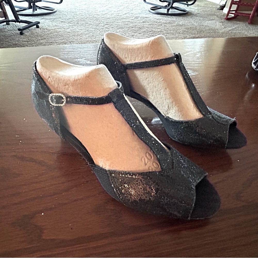 Black So Danca ballroom dance shoes. Size 9